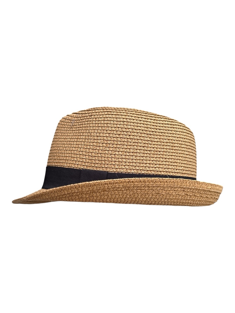 LVaiz Papet Straw Fedora Hat with Black Band - Tan